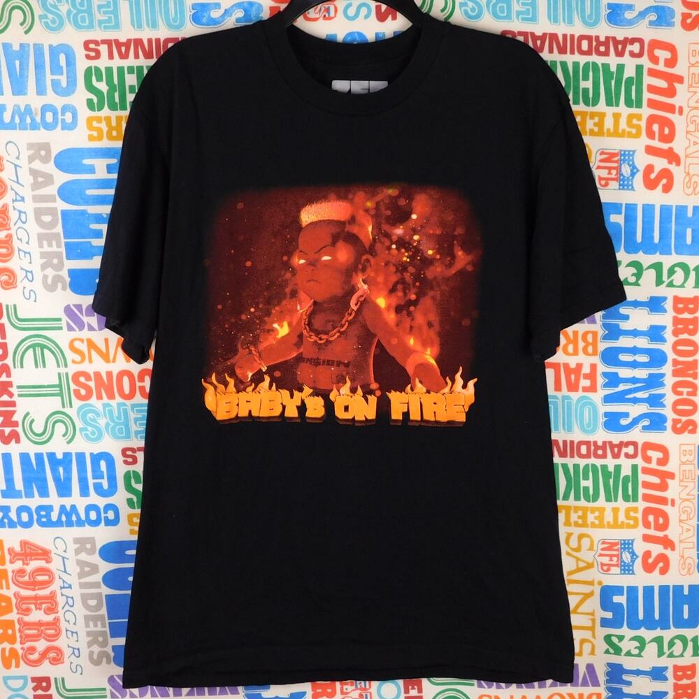 Die Antwoord ZEF Baby's On Fire Flame On Tour T Shirt Size Large Official Merch